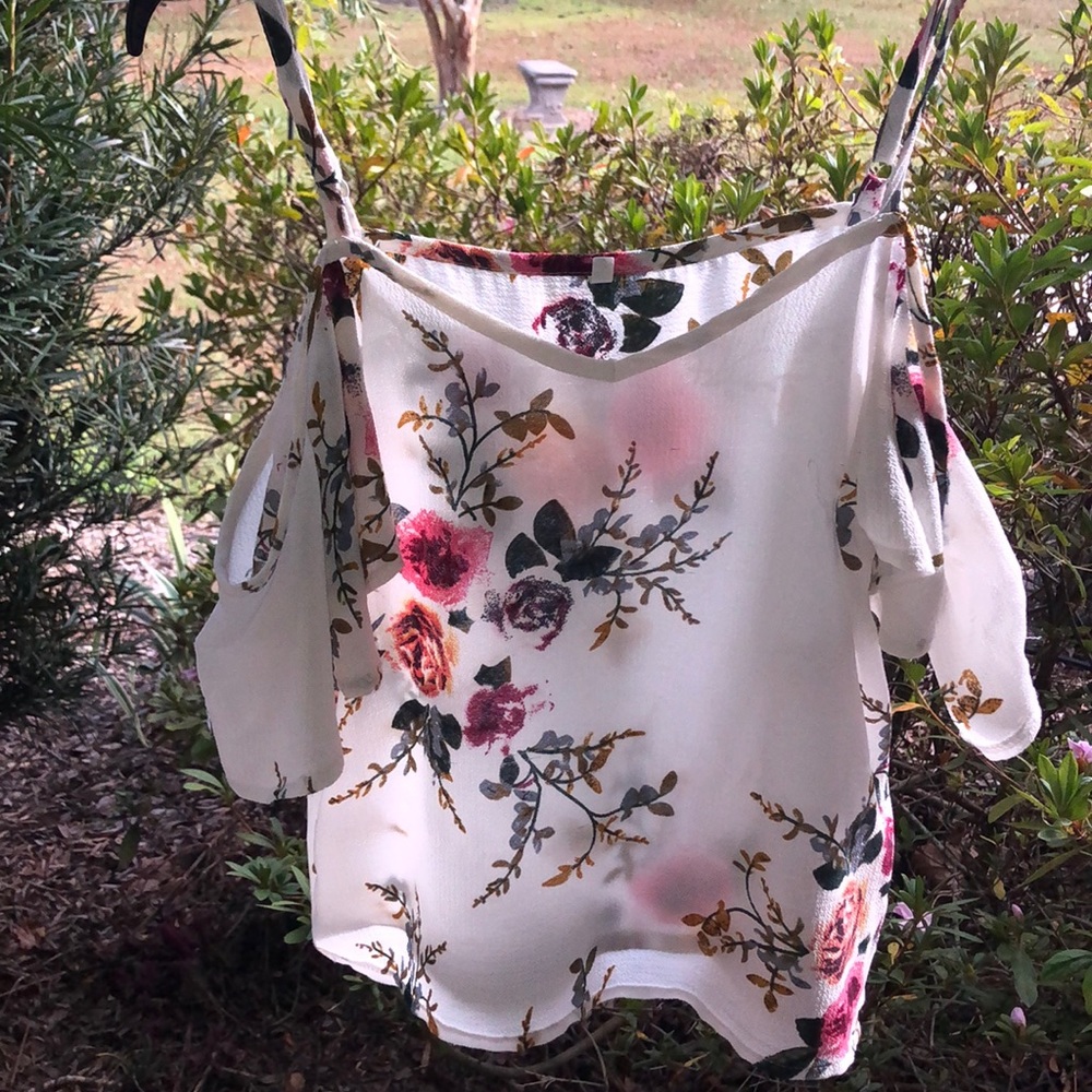 White floral blouse